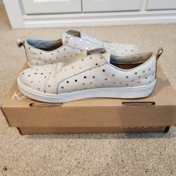 Kaanas Positano Slip on Sneakers Cream Gold Stars - Picture 1 of 4